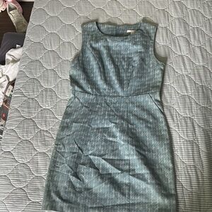 Blue Sleeveless Sheath Mini Dress for Work